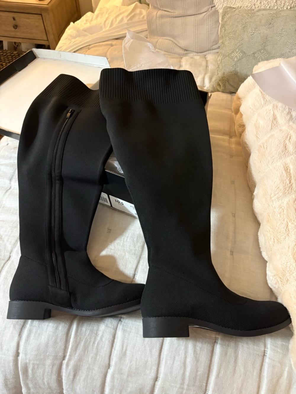 Torrid - Women’s Black Knit Over-the-Knee Boots - Sleek Stretch Design